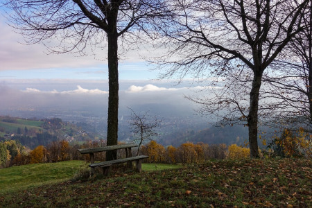 Blick hinunter auf Deutschlandberg